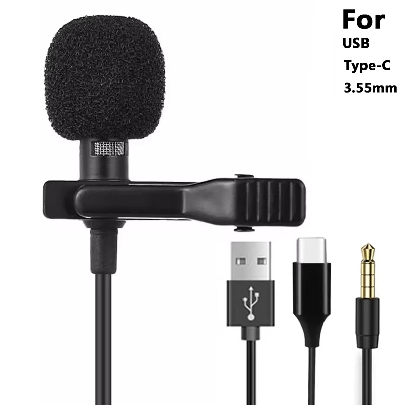 Microphone Capsule - Mini micrófono Lavalier portátil de 3,5mm
