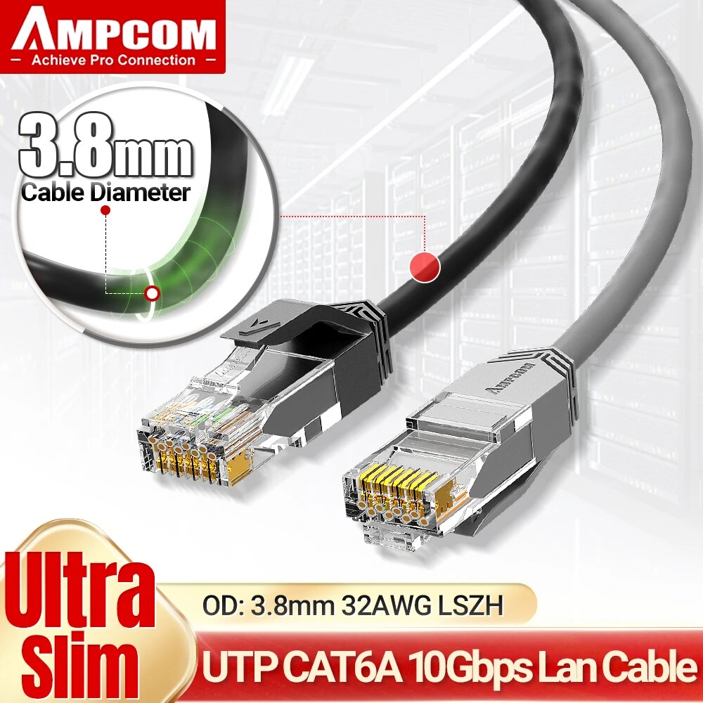 Cable de red AMPCOM Ultra Slim - Rj45 Jack reseña y precio