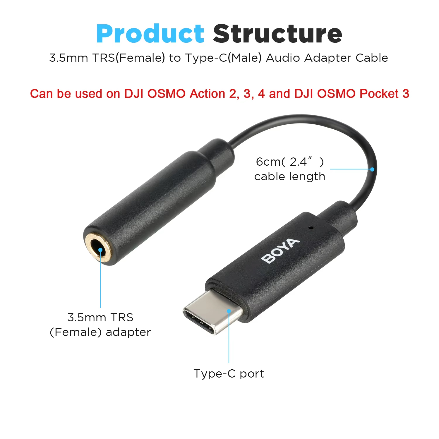 BOYA BY-K4 6cm 3,5mm TRS hembr - Trs Cable reseña y precio