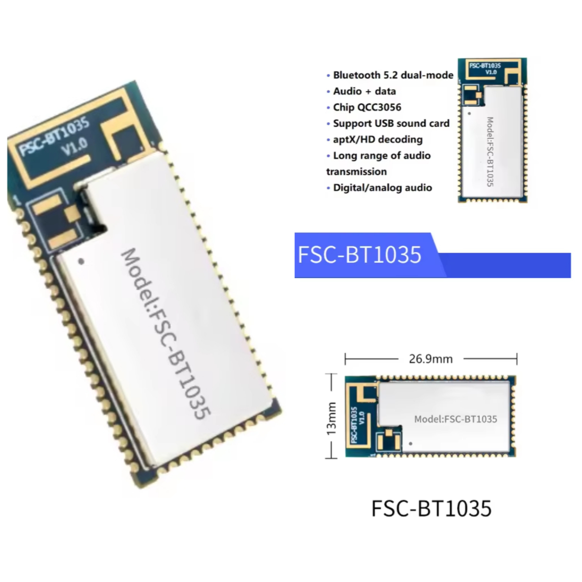 Módulo FSC-BT1035 con Chip QCC - Usb Sound Card reseña y precio